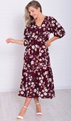 *Платье женское Ф-1-074л (бордо) от компании Новое Кимоно, г. Иваново