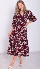 *Платье женское Ф-1-074л (бордо) от компании Новое Кимоно, г. Иваново