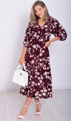 *Платье женское Ф-1-074л (бордо) от компании Новое Кимоно, г. Иваново *Платье женское Ф-1-074л (бордо) от компании Новое Кимоно, г. Иваново