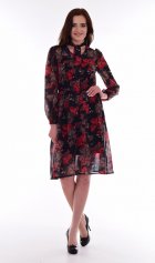 *Платье женское Ф-1-59б (чёрный+красный) от компании Новое Кимоно, г. Иваново