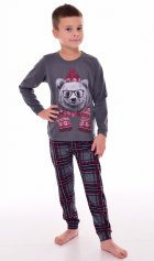 Пижама подростковая 11-057 (темно-серый) Мишка в шапке от компании Новое Кимоно, г. Иваново