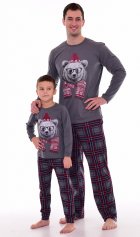 Пижама подростковая 11-057 (темно-серый) Мишка в шапке от компании Новое Кимоно, г. Иваново