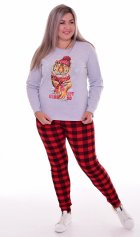Пижама женская 1-216 (светло-серый) Тигр в шапке от компании Новое Кимоно, г. Иваново
