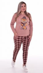 Пижама женская 1-216а (капучино) Тигр в шапке от компании Новое Кимоно, г. Иваново