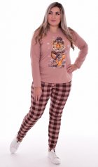 Пижама женская 1-216а (капучино) Тигр в шапке от компании Новое Кимоно, г. Иваново