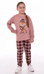 Пижама подростковая 12-103а (капучино) Тигр в шапке от компании Новое Кимоно, г. Иваново