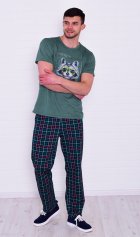 Пижама мужская 9-198 (изумруд) Енот от компании Новое Кимоно, г. Иваново Пижама мужская 9-198 (изумруд) Енот от компании Новое Кимоно, г. Иваново