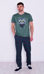 Пижама мужская 9-198 (изумруд) Енот от компании Новое Кимоно, г. Иваново Пижама мужская 9-198 (изумруд) Енот от компании Новое Кимоно, г. Иваново