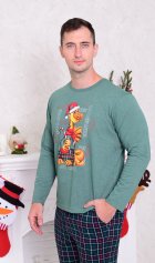 Пижама мужская 9-203 (изумруд) Дракон от компании Новое Кимоно, г. Иваново