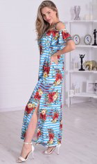 Платье женское 4-114б (бирюза) от компании Новое Кимоно, г. Иваново Платье женское 4-114б (бирюза) от компании Новое Кимоно, г. Иваново