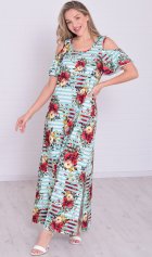 Платье женское 4-114 (мята+красный) от компании Новое Кимоно, г. Иваново