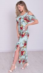 Платье женское 4-114 (мята+красный) от компании Новое Кимоно, г. Иваново