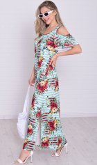 Платье женское 4-114 (мята+красный) от компании Новое Кимоно, г. Иваново