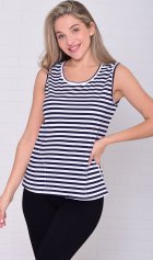 Майка женская 6-217ж (темно-синяя полоска) от компании Новое Кимоно, г. Иваново