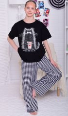 Пижама подростковая 12-112 (черный) от компании Новое Кимоно, г. Иваново