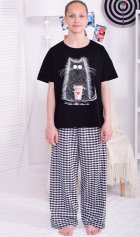 Пижама подростковая 12-112 (черный) от компании Новое Кимоно, г. Иваново Пижама подростковая 12-112 (черный) от компании Новое Кимоно, г. Иваново