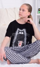 Пижама подростковая 12-112 (черный) от компании Новое Кимоно, г. Иваново