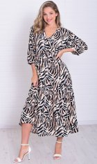 *Платье женское Ф-1-074н (черно-белый) от компании Новое Кимоно, г. Иваново