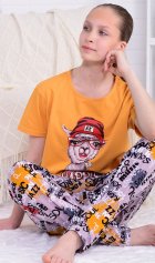 Пижама подростковая 12-116 (горчица) от компании Новое Кимоно, г. Иваново Пижама подростковая 12-116 (горчица) от компании Новое Кимоно, г. Иваново