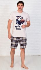 Пижама мужская 9-95 (бежевый) Воронята от компании Новое Кимоно, г. Иваново Пижама мужская 9-95 (бежевый) Воронята от компании Новое Кимоно, г. Иваново