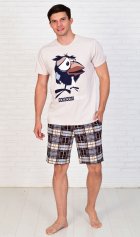Пижама мужская 9-95 (бежевый) Воронята от компании Новое Кимоно, г. Иваново Пижама мужская 9-95 (бежевый) Воронята от компании Новое Кимоно, г. Иваново