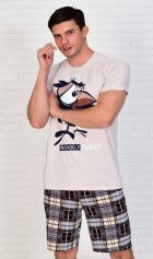 Пижама мужская 9-95 (бежевый) Воронята от компании Новое Кимоно, г. Иваново Пижама мужская 9-95 (бежевый) Воронята от компании Новое Кимоно, г. Иваново