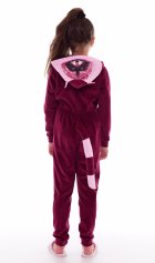 Пижама подростковая Кигуруми Енот 12-047б (бордо) от компании Новое Кимоно, г. Иваново