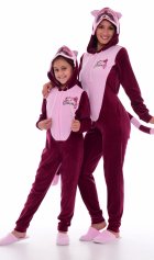 Пижама подростковая Кигуруми Енот 12-047б (бордо) от компании Новое Кимоно, г. Иваново