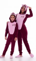 Пижама женская Кигуруми Енот 1-155б (бордо) от компании Новое Кимоно, г. Иваново