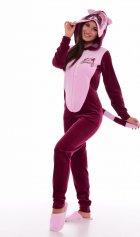 Пижама женская Кигуруми Енот 1-155б (бордо) от компании Новое Кимоно, г. Иваново