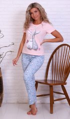 Пижама женская 1-88 (голубой), Зайки от компании Новое Кимоно, г. Иваново