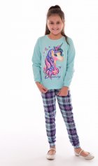 Пижама подростковая 12-073б (ментол), Единорог от компании Новое Кимоно, г. Иваново Пижама подростковая 12-073б (ментол), Единорог от компании Новое Кимоно, г. Иваново