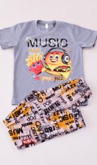 Пижама подростковая 11-031 (серый), Гамбургер от компании Новое Кимоно, г. Иваново